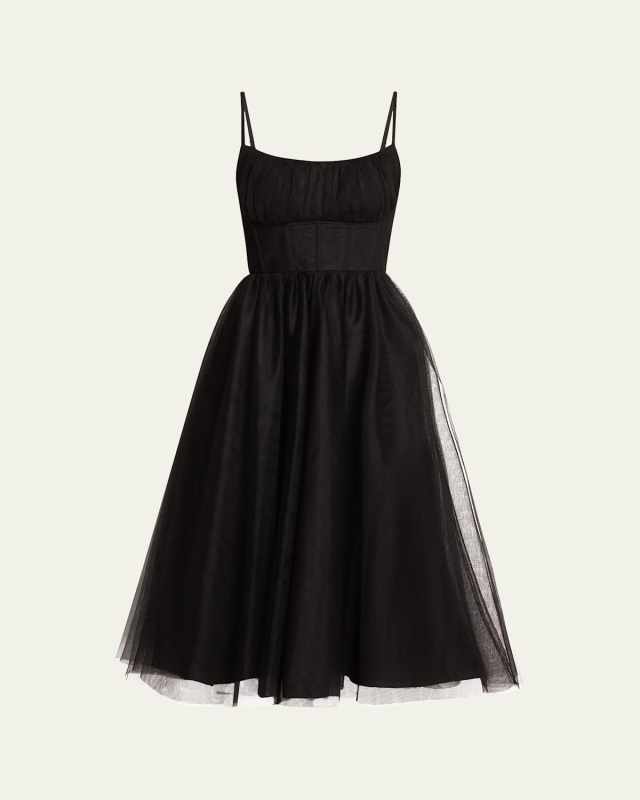 Tulle Corset Midi Dress